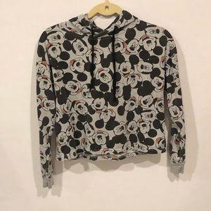 Disney Mickey Mouse Cropped Sweatshirt Sz XS